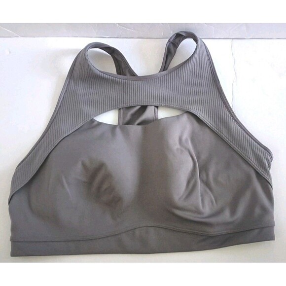 Adidas Tight Top Sports Bra Size XL D-DD Gray Racerback Sporty Workout - Picture 2 of 6